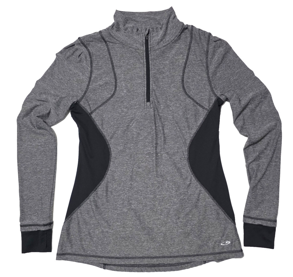 C9 by Champion Women’s Heather Gray 1/4 Zip Long Sleeve Activewear Pullover S